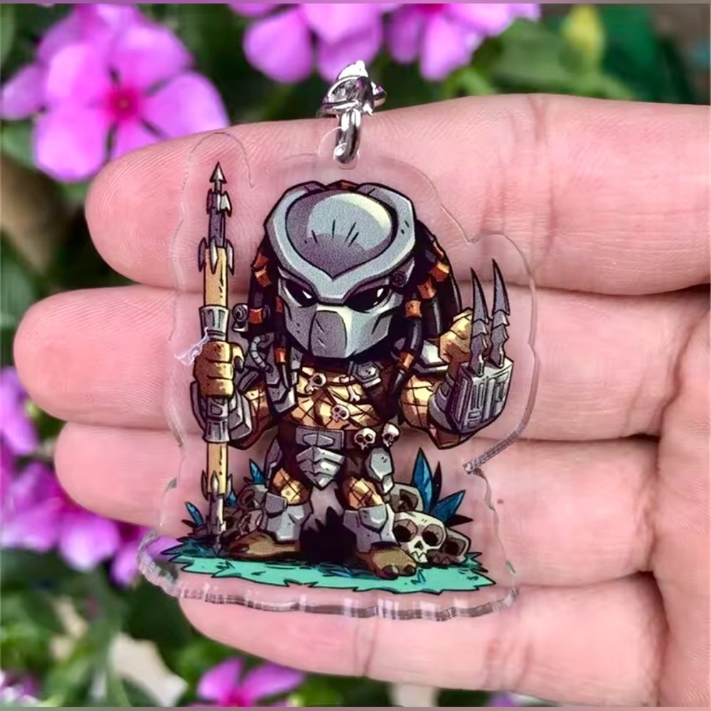 Predator Acrylic Keychain. Cute Jungle Hunter Predator keychain